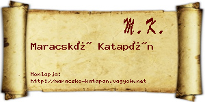Maracskó Katapán névjegykártya